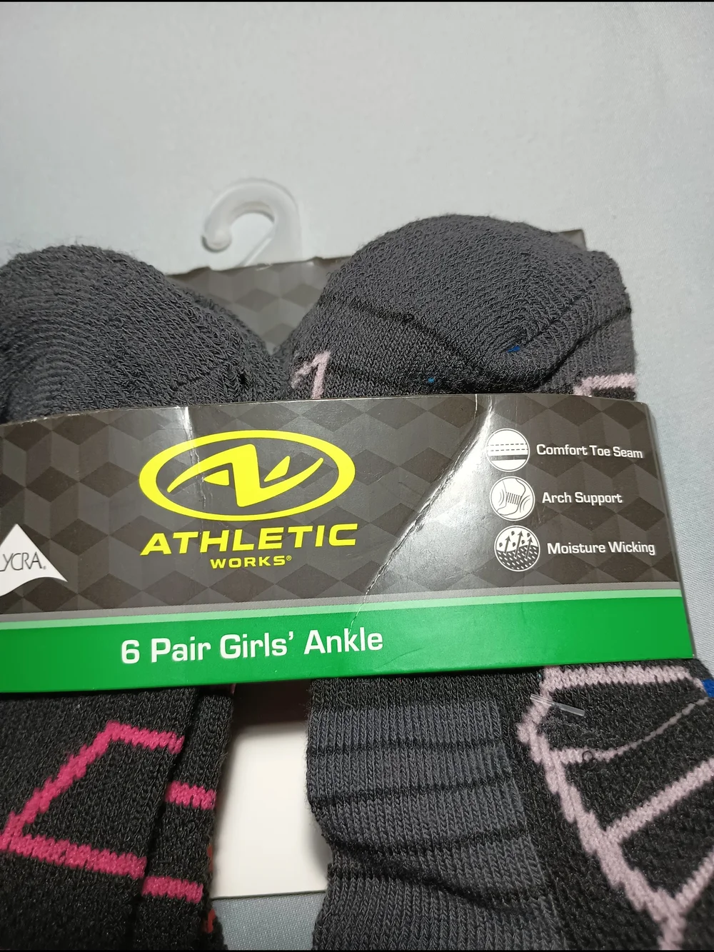 Athletic Works Girls' Ankle Socks